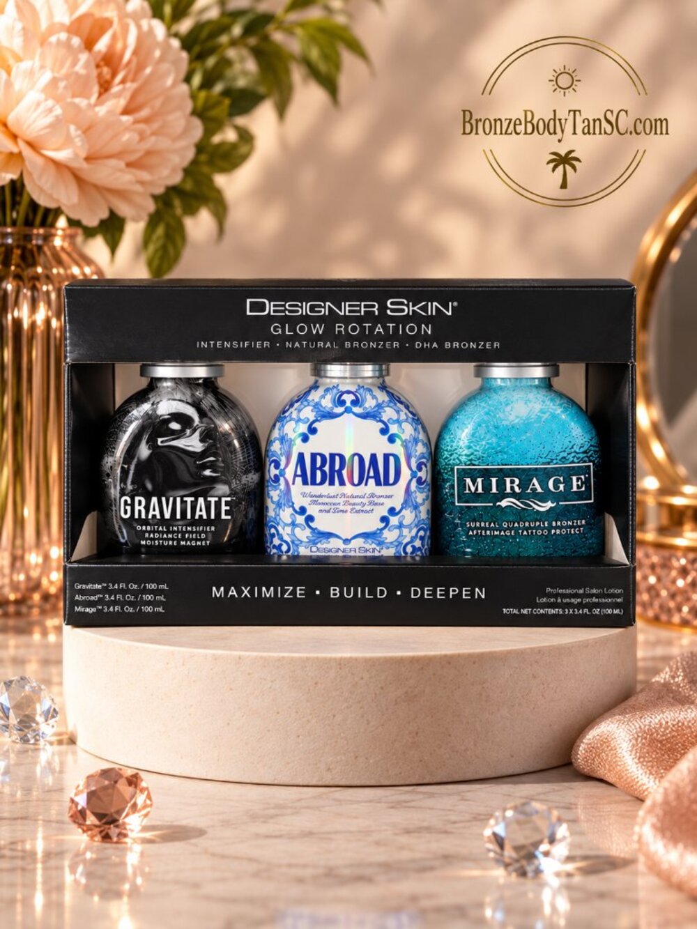 ☀️Glow Rotation☀️Gravitate☀️Abroad☀️Mirage - Designer Skin -Tanning Lotion 3.4oz